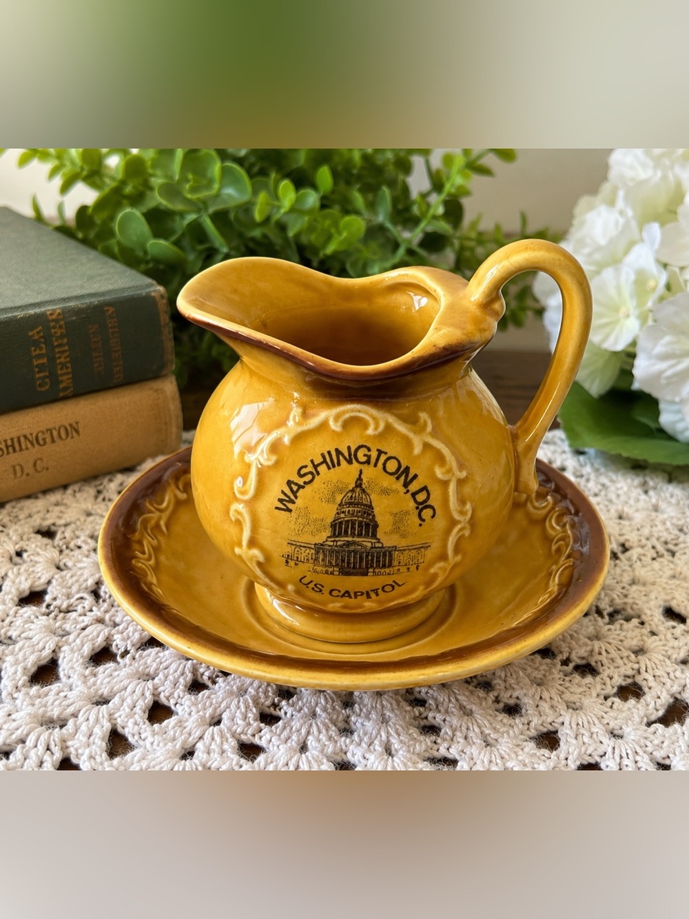 Vintage Washington DC U.S. Capitol Souvenir Creamer Pitcher Japan